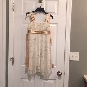 Fancy gold and white dress with glitter